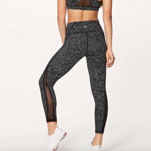 Lululemon Train Times Sz 4 Leggings Soundwave Black 7/8 High Rise 25" Gym LUX